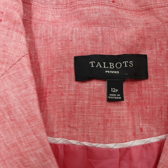 Talbots 100% Linen Double Button lined Ladies Blazer. Size 12 petite - Picture 6 of 10
